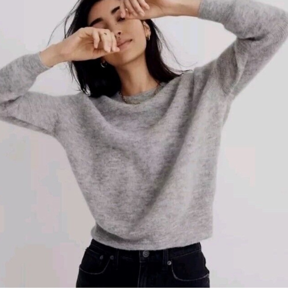 Madewell Elliston Crop Pullover Alpaca Sweater - L